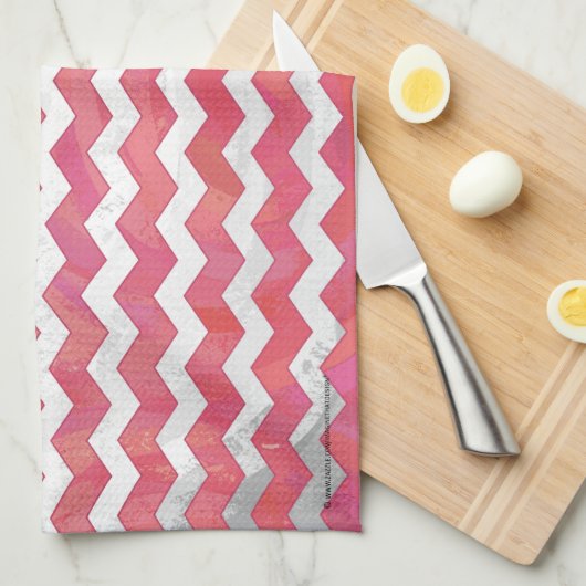 Linge De Cuisine Saumon Swirl Chevron Motif (Quart Plié)