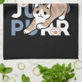 Linge De Cuisine Sauter Purr Jump : Conception de chat joueuse avec (Plié)