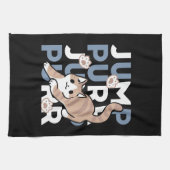 Linge De Cuisine Sauter Purr Jump : Conception de chat joueuse avec (Horizontal)