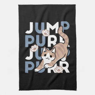 Linge De Cuisine Sauter Purr Jump : Conception de chat joueuse avec