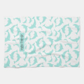 Linge De Cuisine Sauts Dolphins Aqua Personnalisé (Horizontal)