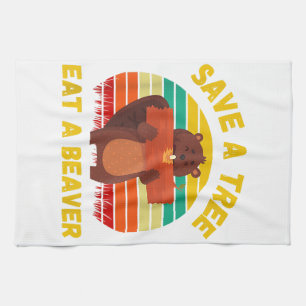Linge De Cuisine Sauver un Arbre Manger un Castor Drôle de Castor P