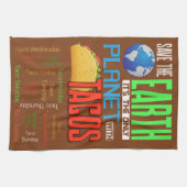 Linge De Cuisine Sauvez la Terre uniquement Planète avec plat Tacos (Horizontal)