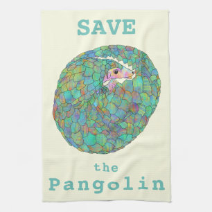Linge De Cuisine Sauvez les Pangolins en danger Animal Colorful Art