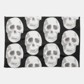 Linge De Cuisine Scary Scull Black & White Pattern (Horizontal)
