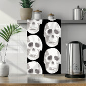 Linge De Cuisine Scary Scull Black & White Pattern