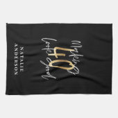 Linge De Cuisine Scénario moderne noir et or 40e anniversaire  (Horizontal)