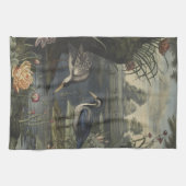 Linge De Cuisine Scène botanique de grue bleue près d'une rivière (Horizontal)