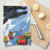 Linge De Cuisine Scène de fête de Noël de chat noir (Quart Plié)