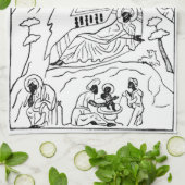 Linge De Cuisine Scène de Nativité orthodoxe minimale (Plié)