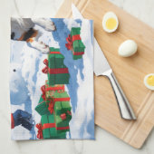 Linge De Cuisine Scène de Noël australienne Kelpie (Quart Plié)