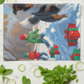 Linge De Cuisine Scène de Noël de bétail australien (Plié)