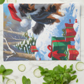 Linge De Cuisine Scène de Noël du berger australien (Plié)