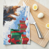 Linge De Cuisine Scène de Noël du berger australien (Quart Plié)