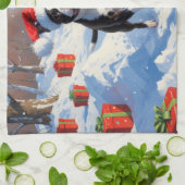 Linge De Cuisine Scène de Noël du festival Terrier de Boston (Plié)