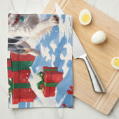 Linge De Cuisine Scène de Noël du Terrier australien (Quart Plié)