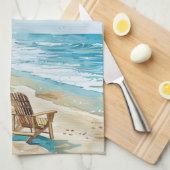 Linge De Cuisine Scène de plage (Quart Plié)