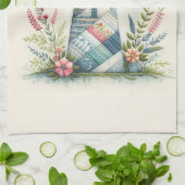 Linge De Cuisine Scène florale côtière du phare patchwork (Plié)