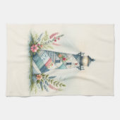 Linge De Cuisine Scène florale côtière du phare patchwork (Horizontal)