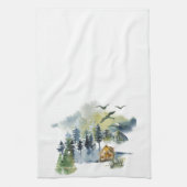 Linge De Cuisine Scène forestière à l'aquarelle (Vertical)