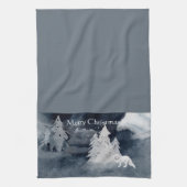 Linge De Cuisine Scène hivernale sombre classique avec renard Noël (Vertical)