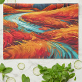 Linge De Cuisine Scène vibrante de la rivière Fall (Plié)