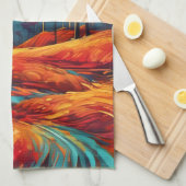 Linge De Cuisine Scène vibrante de la rivière Fall (Quart Plié)