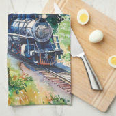 Linge De Cuisine Scenic Landscape with Train (Quart Plié)