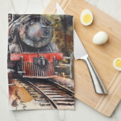 Linge De Cuisine Scenic Landscape with Train (Quart Plié)