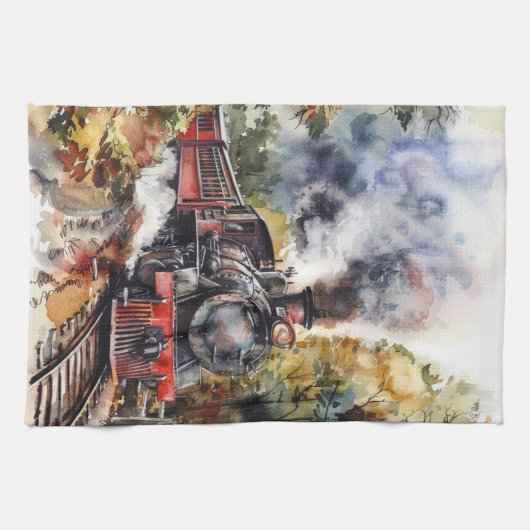 Linge De Cuisine Scenic Landscape with Train (Horizontal)