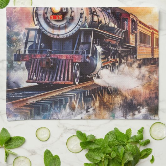 Linge De Cuisine Scenic Landscape with Train (Plié)