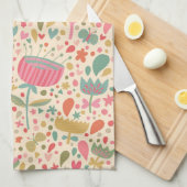 Linge De Cuisine Schéma floral clair (Quart Plié)