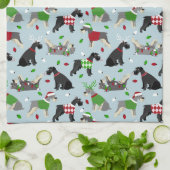 Linge De Cuisine Schnauzer de Noël (Plié)