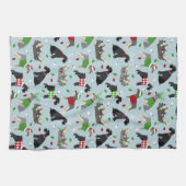 Linge De Cuisine Schnauzer de Noël (Horizontal)