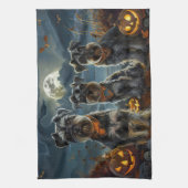 Linge De Cuisine Schnauzer Halloween Éffrayant (Vertical)