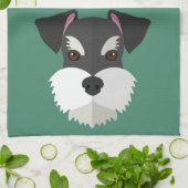 Linge De Cuisine Schnauzer mignon de bande dessinée ! (Plié)