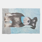 Linge De Cuisine Schnauzer (Miniature) Peinture - Chien original mi (Horizontal)
