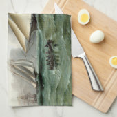 Linge De Cuisine Schooner Mohawk au large du phare de Sandy Hook (Quart Plié)