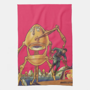 Linge De Cuisine Science-fiction vintage Robot Alien capture un hom