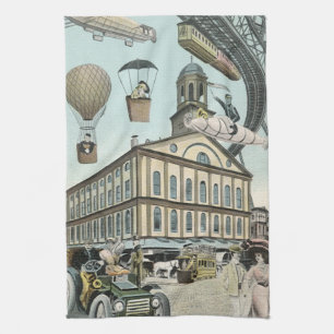 Linge De Cuisine Science-fiction vintage, ville victorienne Steampu