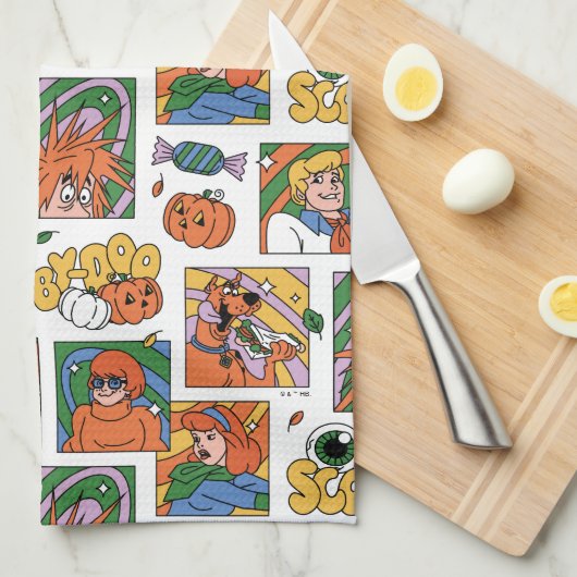Linge De Cuisine Scooby-Doo Halloween Photos Pattern (Quart Plié)