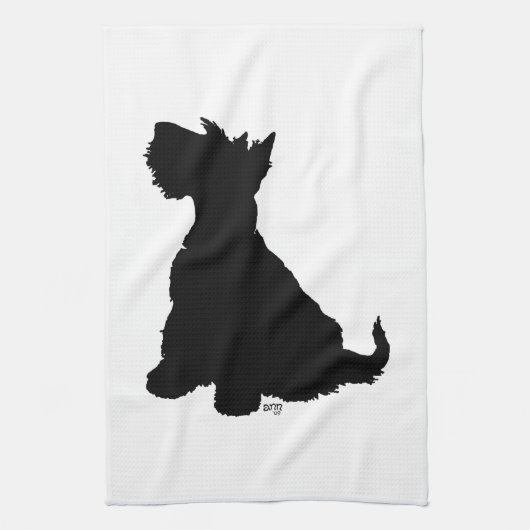 Linge De Cuisine Scottie Chien Assis (Vertical)
