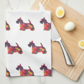 Linge De Cuisine Scottie Chien race Geo Silhouette Multi (Quart Plié)