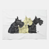 Linge De Cuisine Scotties noirs et roux (Horizontal)