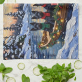 Linge De Cuisine Scottish Terrier Christmas Boat Holiday (Plié)