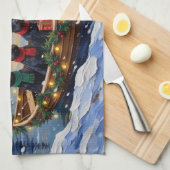 Linge De Cuisine Scottish Terrier Christmas Boat Holiday (Quart Plié)