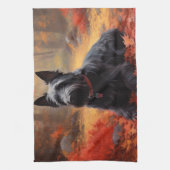 Linge De Cuisine Scottish Terrier en automne Leaves Fall Inspire (Vertical)