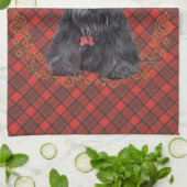 Linge De Cuisine Scottish terrier on tartan (Plié)
