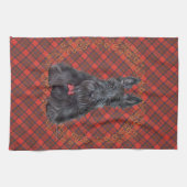 Linge De Cuisine Scottish terrier on tartan (Horizontal)