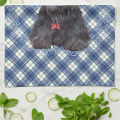 Linge De Cuisine Scottish terrier on tartan (Plié)
